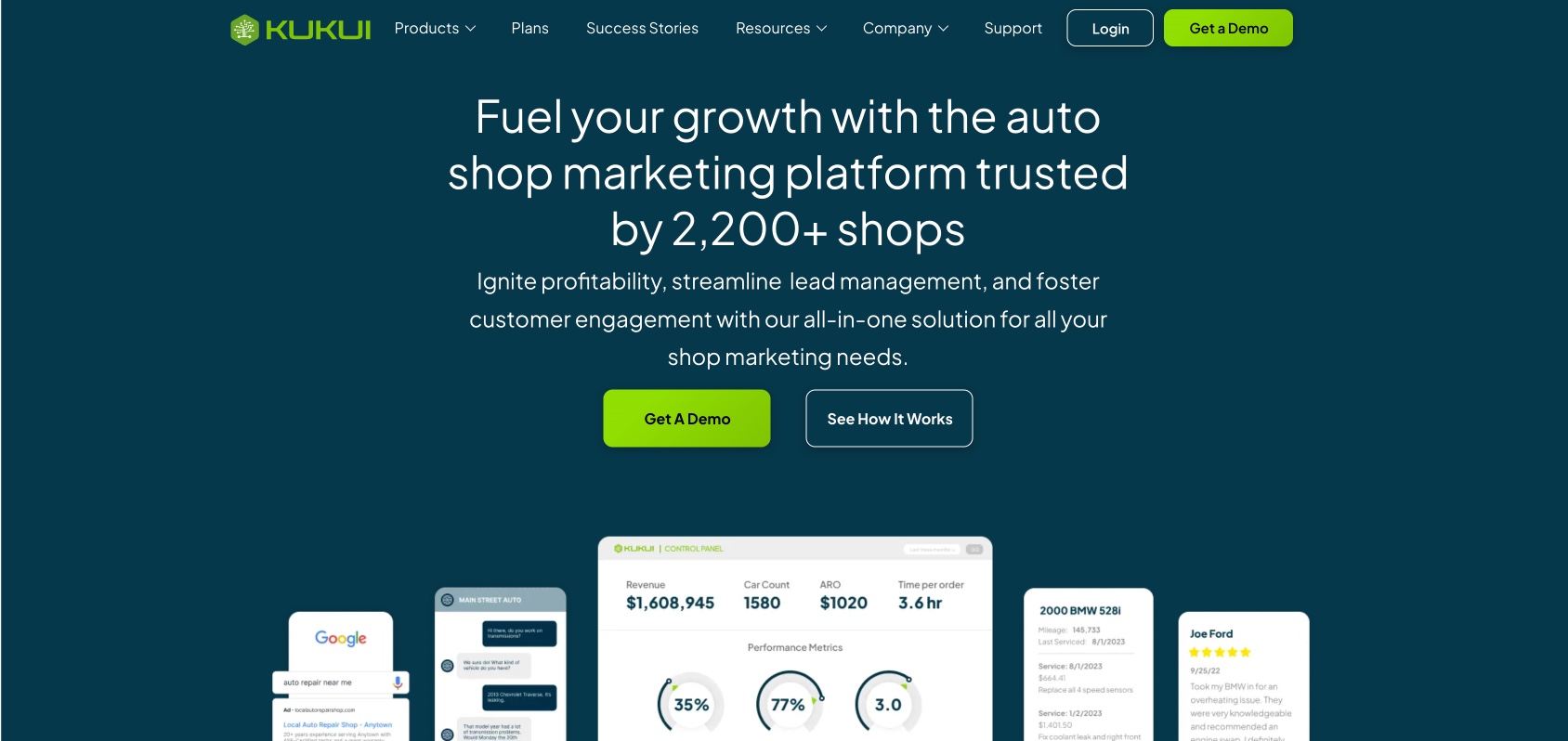 The Kukui website, with the Login button in the top-right corner